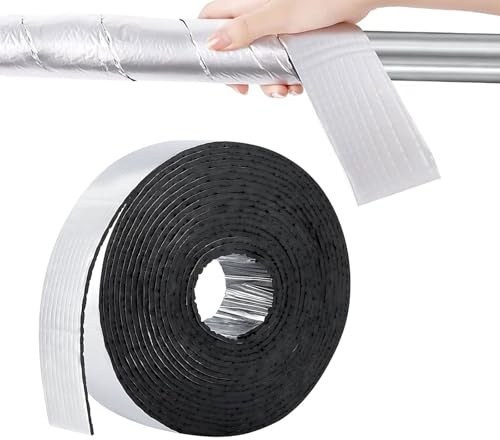 Pipe Insulation Foam Tube 2in Wide×32.8Ft Outdoor Pipes Insulation Foam and Foil Pipe Lagging Foams Self Adhesive for Winter Freeze Sprinkler Water Heater Outside Pipes Protection