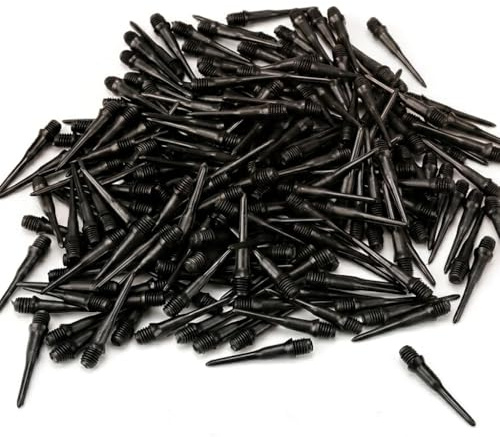 200 Pièces Pointe Flechette Plastique 2BA Filetage Noir Pour Cible Dart | Embout De Rechange, Pour Jeu Et Competition, Facile Installation, Universel, Set, Pratique, Solid, Noir, Sport