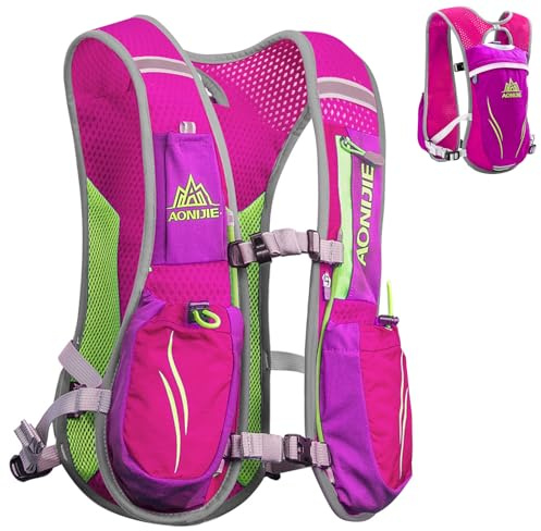 Azarxis Hydration Running Vest Backpack Pack 5.5L for Women and Men Jogging Trail Race Marathon Cycling Hiking (Rose Red Backpack Only)