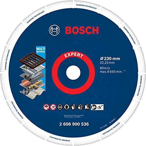 Bosch 1x EXPERT Diamond Metal Wheel Große Trennscheiben (für Gusseisen, Edelstahl, Ø 230 mm, Professional Zubehör Großer Winkelschleifer)