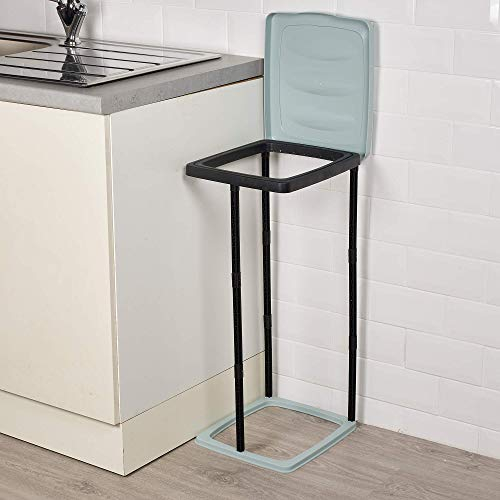 URBNLIVING Freestanding Plastic Dust Bins Trash Cans Rubbish Containers with Adjustable Height (Teal)