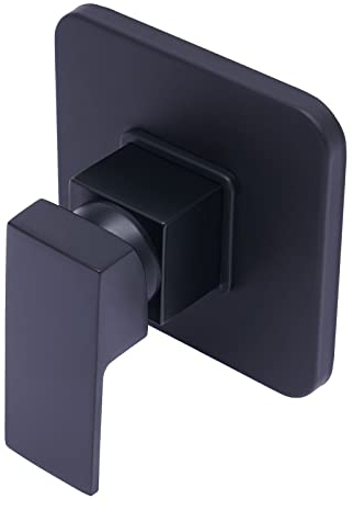 Grifo de ducha negro empotrado, válvula de cierre, empotrada, para alcachofa de ducha, grifo empotrado, para ducha de mano (cromo)