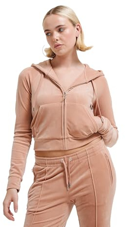 Juicy Couture Classic Velour Hoodie with Juicy Logo Sweatshirt à Capuche, Café au Lait, S (Lot de 12) Femme