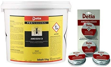 Detia - Ameisen-Ex Ameisenmittel 5kg - inklusive 4X Ameisenköderdose