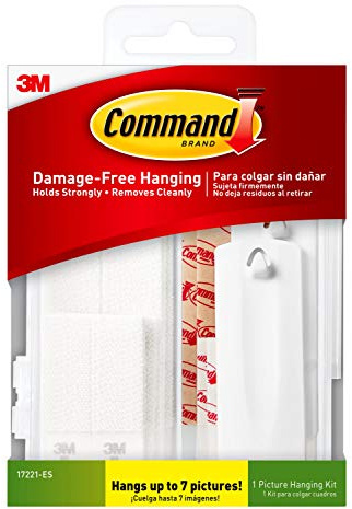 Command Picture Hanging Kit, White, Indoor Use, Hanges up to 7 Pictures (17221-ES)
