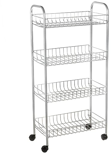 SIDCO Rollwagen Rollregal Aufbewahrungswagen Servicewagen Metall Küchenwagen 4 Etagen