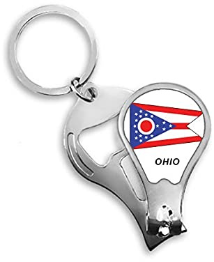Bandera del Estado Americano Contorno Ohio Fingernail Clipper Cutter Abridor Llavero Tijera