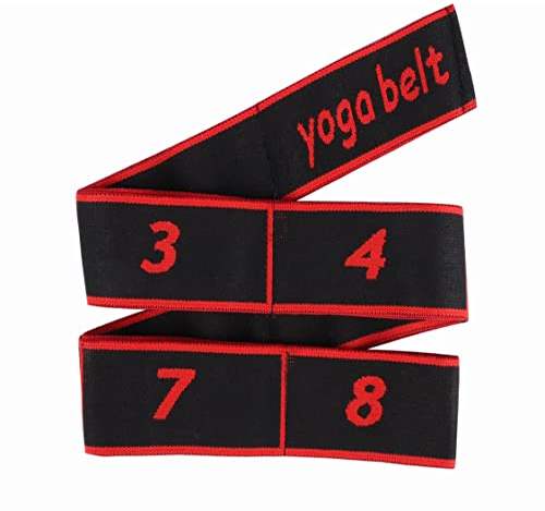 Elastique Musculation, Bande Élastique Fitness 8 Niveaux de Forces Elastique Sport Bande de Resistance Extensible Bande de Boucle d'Exercice pour Yoga Pilates Sport Maison Gym(Rouge)