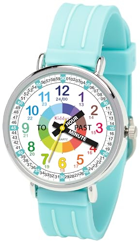 Kiddus Orologio Educativo per Bambino e Bambina dai 5 ai 10 Anni, Impermeabile 5ATM, Orologio Analogico Didattico per Imparare l'Ora, Movimento Giapponese