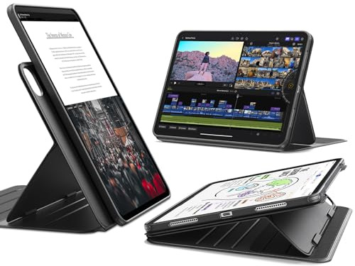 ESR for iPad Pro 13 inch Case M5/M4 (2025/2024), Rotating Case with Removable Magnetic Cover, Adjustable Portrait/Landscape Stand, 9 Standing Angles, Shift Series, Black