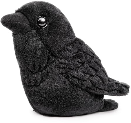 Frankiezhou Home Crow Plush Keychain Toy - Cute Raven Stuffed Animal 5inch, Soft Plush Toy Crow Keyring Pendant Doll, Soft Little Raven Bird Plush Gift for Backpack Handbag Charms