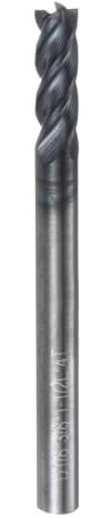 sourcing map Carbide Square End Mill, 1/8 Diameter TiAlN Coated 4 Flutes Milling Bit Cutter, for Hardened Steel Stainless Steel Alloy Metal, 1/8 Shank 3/8 Cut Length 1-1/2 Long HRC50