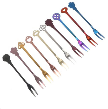 Cabilock 10 Tenedores De Postre De Acero Inoxidable Perfectos Para Tartas Fiestas y Comidas.