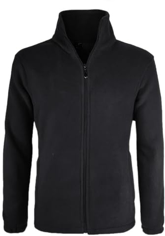 VEQUÈ Felpa Uomo Invernale In Pile Con Zip Tasche Maglione Imbottito Caldo Giacca Trekking Neve (IT, Testo, 3XL, Regular, Regular, Nero)