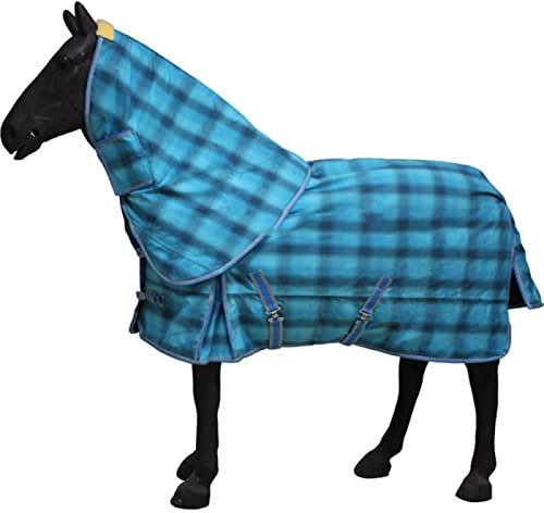Pferdedecken für den Winter, wasserdicht, mit Nackenwärmer, 600D Ripstop-Pferdedecken für den Winter, atmungsaktive und verdickende Ponydecke, abnehmbare Latz-Pferde-Winterdecke, 135 cm