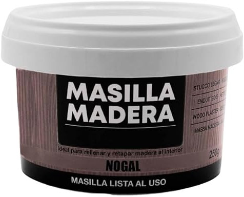 CABLEPELADO - Masilla para Madera – Rellenadora de Grietas y Agujeros en Superficies de Madera Interior, 250 g – Secado Rápido, Alta Adherencia y Fácil Aplicación - Nogal