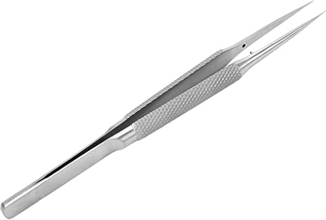 Pinzette per riparazioni di saldatura Pinzette di precisione a punta fine in acciaio inossidabile per riparazione di saldatura PCB della scheda madre elettronica e manutenzione (Testa dritta)