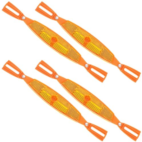 Healeved Tiras Reflectantes Plegables de Plástico Naranja para Ruedas de Bicicleta, 4 Piezas, Reflectores de Seguridad 360° para Ciclismo de Carretera y Montaña, Instalación Rápida