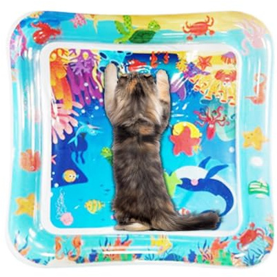 Cat Water Mat Havskylning Anti-Klo Underlägg Leksaker | Sommar Vattenlek Lättnadsmattor för Små MedelValpar Kattungar Utomhus Resa Dagligt Golv