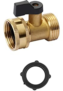 Thicken Brass 3/4 Garden Hose Connector, Male and Female Threaded Faucet Adapter, with Individual Straight Single Pass Ball Valve