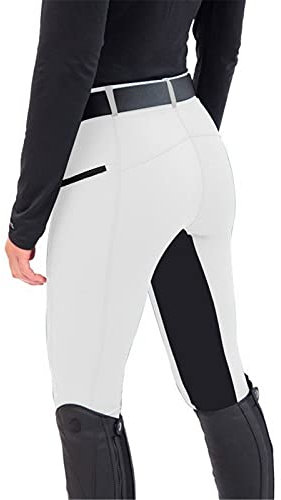 Reithose Damen High Waist - Reitleggings Damen Skinny Vollbesatz Reiter Hose Stretch Slim Fit Vollbesatzreithose Radhose Motorrad Lange Hosen Reitbekleidung für Frauen Teenager Mädchen