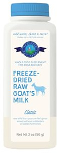 Shepherd Boy Farms Freeze Dried Raw Goats Milk with Probiotics for Dogs & Cats (Classic), High Protein Digestible Goat Milk for Sensitive Stomachs, Food Topper, Dog Camping Essentials - Makes 16 FL OZ