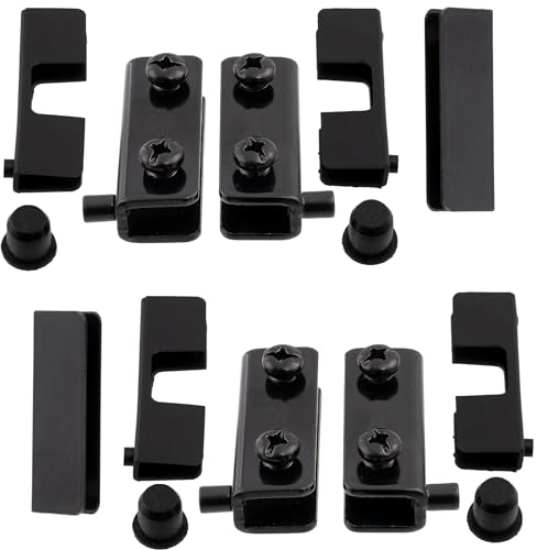 AERZETIX - C41060 - Lot de 2 paires de charnières pivotantes pour porte en verre glace vitre - vitrine - finition noir