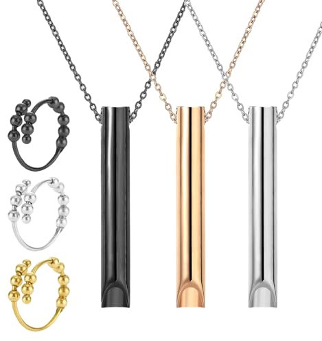 QJFHURB 6pcs Anapana Atmungshalskette Rauchfrei Hoki Halskette Gegen Angs Anapana Atemübungsgerät für Meditation, Entspannung, Beruhigung, Verlangsamung des Atems