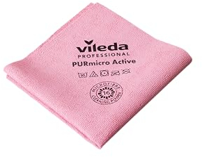 cubex professional Paños multiusos Purmicro Active de microfibra con revestimiento de PUR 38 x 35 cm para una limpieza 100% segura y eficaz (Purmicro Active rojo, 5 paños)