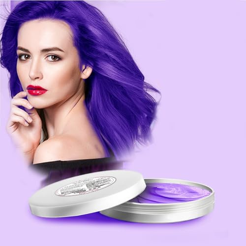 HaiolorPro Lila Temporäre Haarfarbe Auswaschbar, Haarfarbe Wachs für Männer und Frauen, Haarmascara für Partys oder Cosplay, Haarfärbeprodukte ohne Unordnung (Lila）