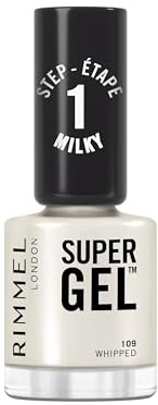 Rimmel Super Gel, 109 Whipped, Long-Lasting Nail Polish, Glazed Finish, Easy Application, Gel-like Manicure, Chip Resistant, Clean Formula, 12ml