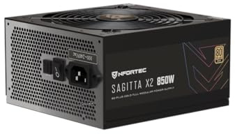 Nfortec Sagitta X2 850W Fuente de alimentación Full Modular 80+ Gold, Ventilador silencioso PCIE 5.1, ATX 3.1, Negro
