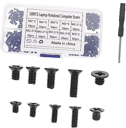 Uonlytech Tornillos De Computadora M2- Kit De Tornillos Para Pc 500 Piezas Reparación De Computadoras Accesorios De Pc Color Negro