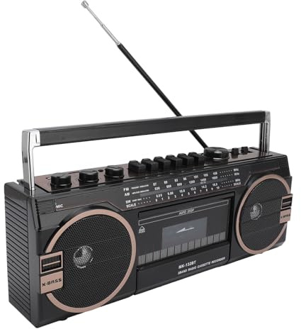 Bärbar kassettbandspelare i vintagestil för nostalgiska musikälskare (EU-lock)