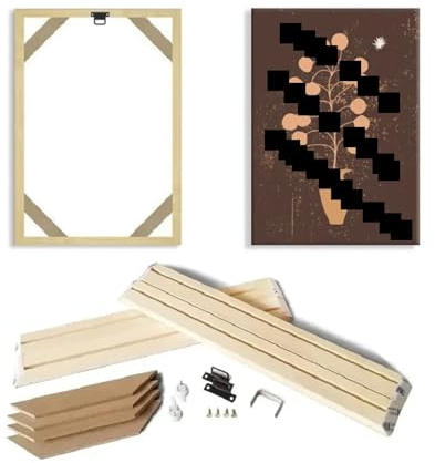 Barras de madera para bastidores de lienzo Marco de madera de 65x95cm for impresiones en lienzo de 70x100cm, Kit de marco de pintura de diamante, imagen y póster, barras de madera, marco de pared, dec