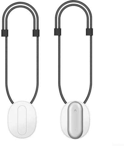 ZYWUOY Supporto magnetico sul petto, cordino regolabile a sgancio rapido per PLAUD NotePin AI, supporto per collana in metallo + nylon, per dispositivi indossabili (bianco)