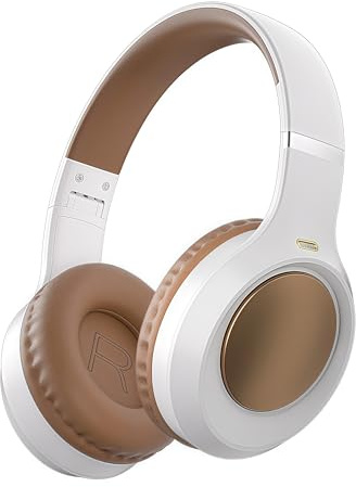 Micool Cuffie sovrauricolari pieghevoli Bluetooth 6.0-25H, cancellazione del rumore retrò e suono Hi-Fi, cuffie impermeabili IPX4 e in pelle proteica