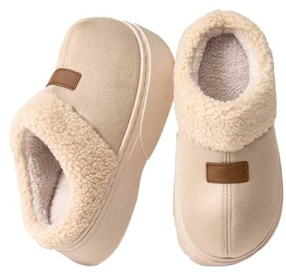 Pantuflas para hombre y mujer, zapatillas de felpa de espuma viscoelástica cerradas, zapatillas de invierno forradas, zapatillas de felpa de invierno, zapatos de cabaña de espuma viscoelástica