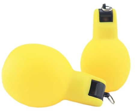 KiBcsLic 2 Pièces Sifflets à Main à Pression Manuelle Sifflets de Sport Portables avec Construction Mécanique pour Un Son Fort Adapté pour Le Camping et la, Jaune