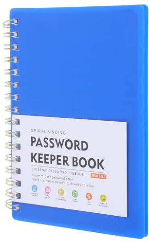 SEWOART Carnet de Mots de Passe A6 à Spirale avec Onglets Alphabétiques Carnet Multi-Usage pour Gestion des Mots de Passe et Adresses Web Papier Anti-Traversée Couleur Bleue Cahier