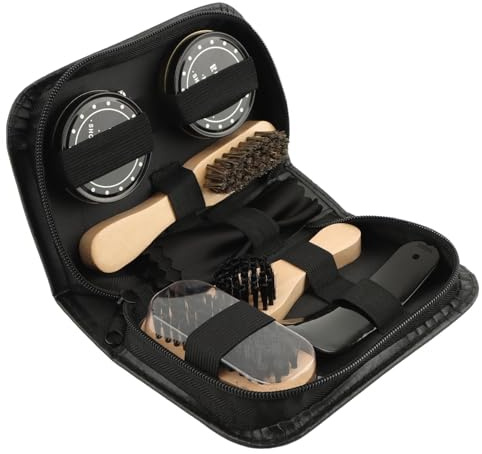 YCSHIPO Leather Boots Brush Polish Brushes Kit, 2022 Shoe Polishing Cleaning Tool with Wooden Handles With Case, Ideal for Garments, Boots, Car Seats, Bags, Sofas Care Supplies Accessories