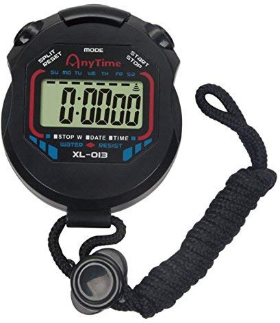 OFKPO Reloj Digital de Deportes, Cronómetro Cronógrafo Digital Contador Cronómetro LCD con Cuerda, Negro