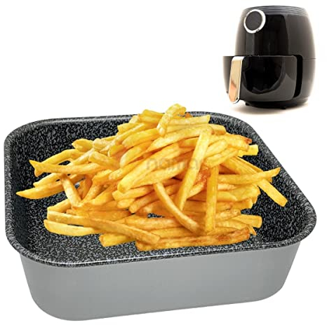 NAMAI - Backblech 20x20 cm, Backblech quadratisch für heißluftfritteuse, BackForm Steinoptik Spülmaschinenfest, Backblech Aluminium Gute Qualität, Backblech tief mit Antihaftbeschichtung