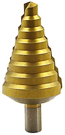 BOZONLI 10-45mm Foret Fraise Meche Etage HSS - Fraise Conique à Double Fente avec Revêtement Titane