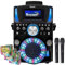 Groovebox Bluetooth CDG Karaoke Machine. Built in Screen & Disco Lights. Includes Songs & Microphones (Wireless Microphones + 600 Songs)