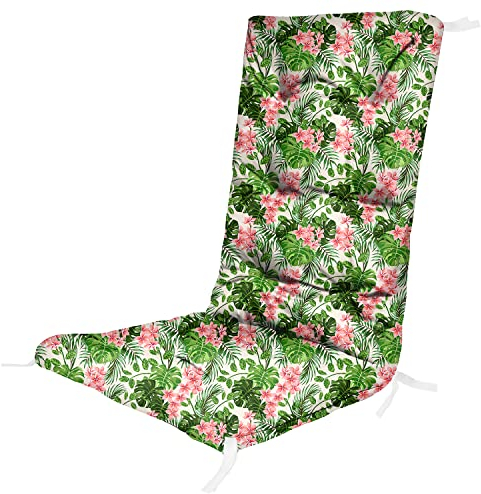 Ferocity High Back Cushions for Chairs 130 x 50 x 5 cm Garden Chair Seat Pad Outdoor Pallet Bench Cushion Upholstery Pillow Mattress Color Palm Bright [146]