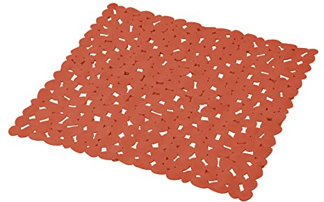 douceur d'intérieur, Fond de Douche (52 x 52 cm) Vitamine Sdb Terracotta, PVC Uni