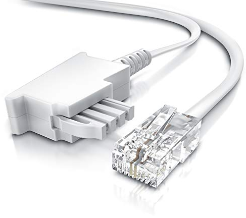 CSL - Internet Kabel Routerkabel - TAE-F Stecker auf RJ45 Stecker - 50m - Internetkabel – Router an die Telefondose – Kompatibel mit DSL VDSL Fritzbox Internet Router an Telefondose TAE - weiß