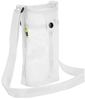 FUZVOL Water Bottle Carrier Water Bottle Holder with Adjustable Shoulder Hand Strap Portable Durable Water Bottle Bag for Adults Kids Walking Hiking Camping Travelling Exercise White
