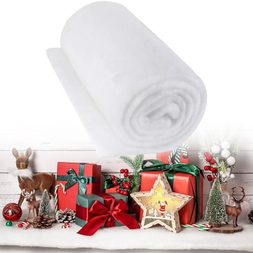 AIXIMA Weihnachten Schneedecke,(90 x 240 cm) Weihnachts Schneedecken Rolle,Schneeteppich,Dekoschnee,Weihnachtsdekorationen,Kunstschnee Dekoschnee, Künstliche Schneedecken Weihnachtsbaum Deko